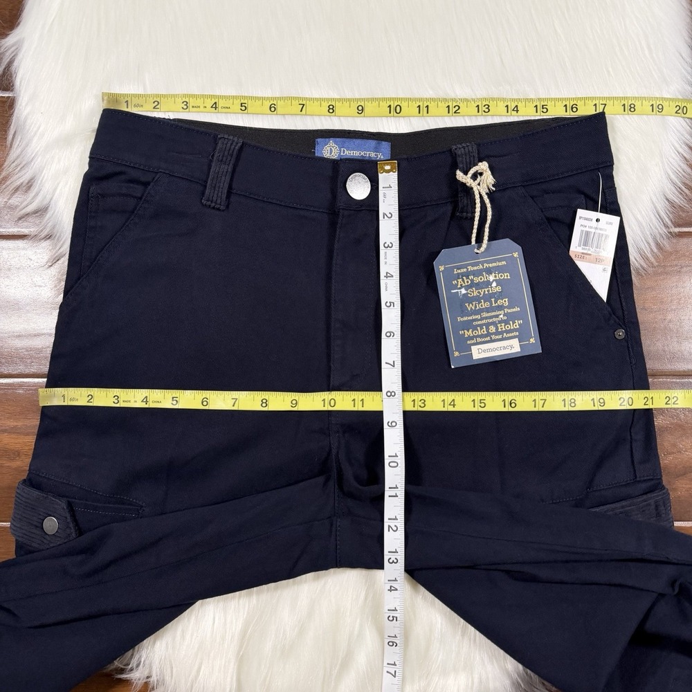 Democracy Women's Size 12 Petite Blue Skyrise Wide Leg Ab Solution Pant Jeans - Picture 3 of 9